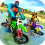 Superhero Water Surfer Bike Racing: Beach Racer