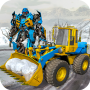 Snow Excavator Crane Robot Transformation Game