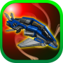 Spaceship flying fighter war