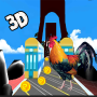 City Angry Rooster Run -Subway Animal Escape 3d