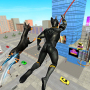 Flying Black Dog Rope Superhero Robbery Crime City