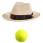 Tennis ball in the hat