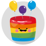 Joyeux anniversaire gâteau autocollants icon